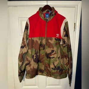 Adidas Men's Red and Camo Windbreaker